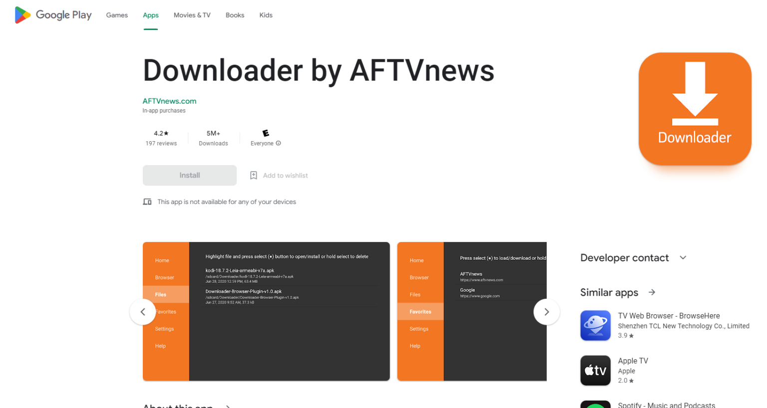 Downloader by aftvnews app android tv app 